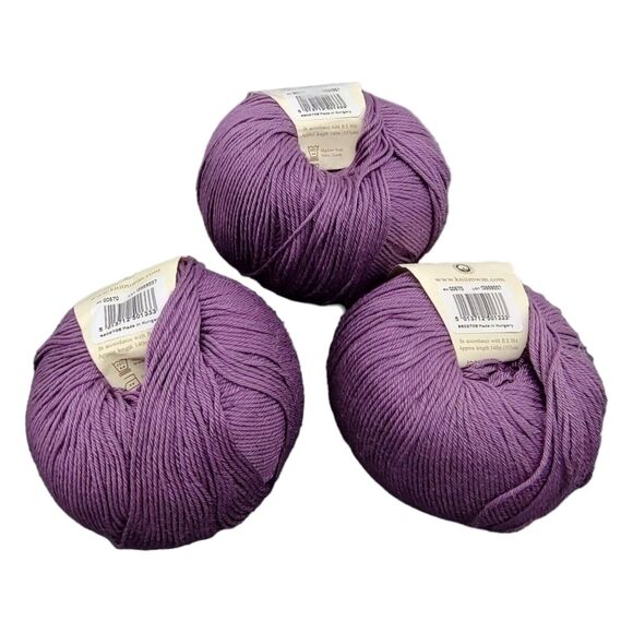 HTF Yarn 3 Skeins Rowan Siena 4-Ply 100% Mercerised Cotton Purple Lavender #670 - Picture 3 of 7